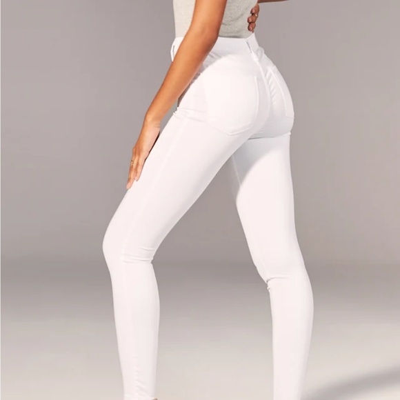 Abercrombie & Fitch Simone High Rise Ankle skinny jeans jeggings White 25 Short - Picture 2 of 8